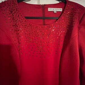 Beautiful Red Holiday 🎄Rhinestone Dress😍